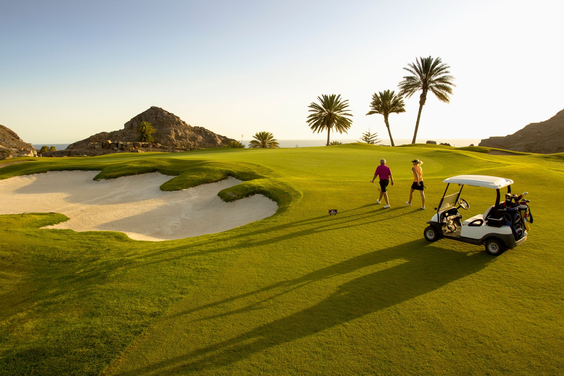 Golfers at the putting green